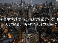 韩漫屋快速复写:先把剪辑是不是暗示因果写清,再把定论改成概率句